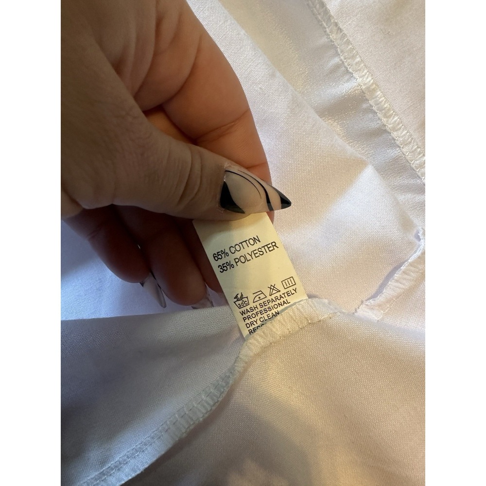 NWT Ecowish Summer Dress White Tie Front V Neck A Line‎ Swing Midi Dress S Small - Picture 5 of 7
